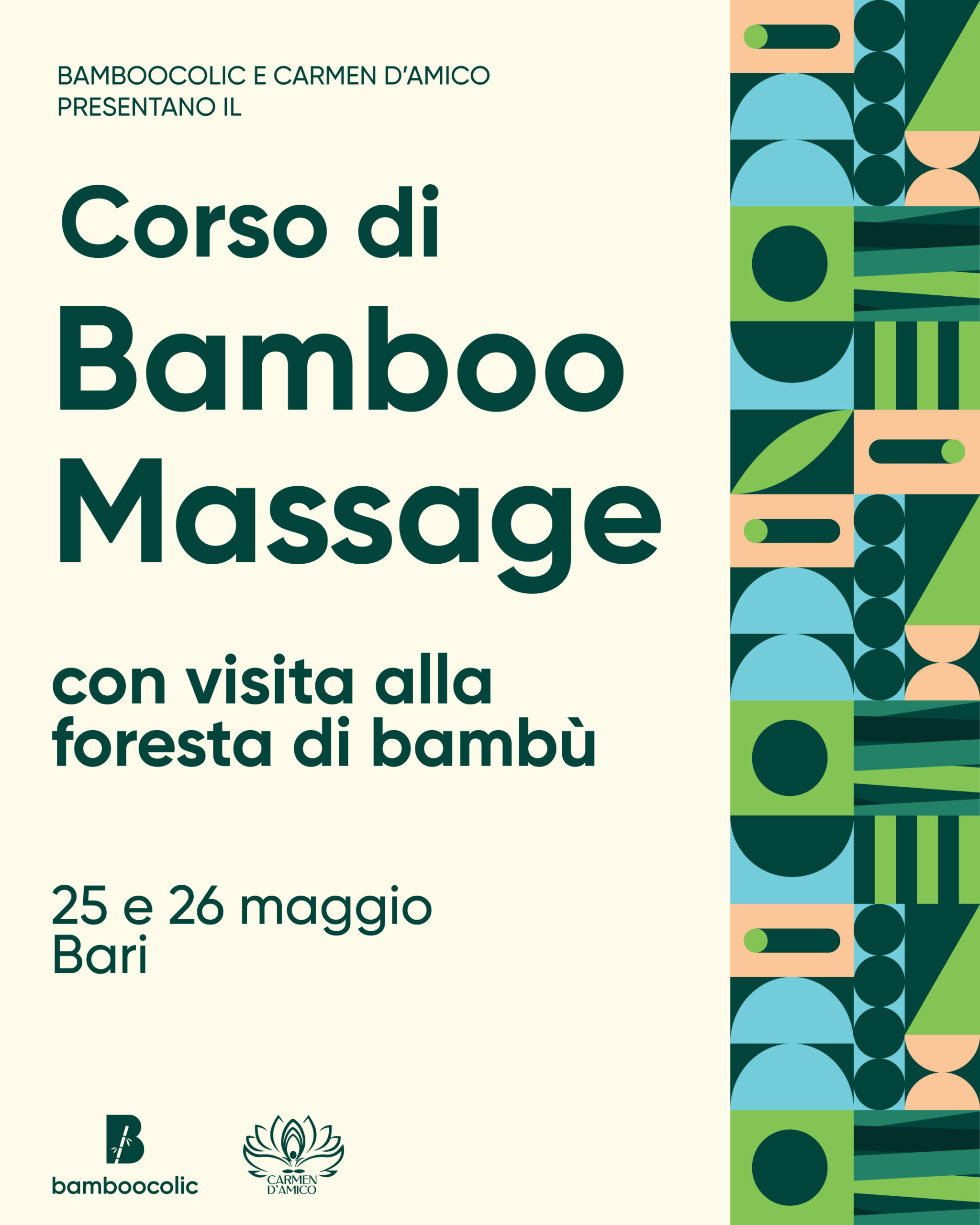 Bamboo Massage course with visit to the Bambuse grove by Bamboocolic and Carmen D'Amico